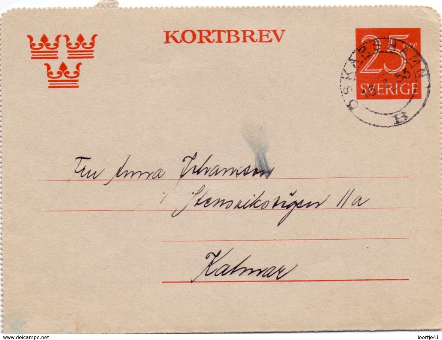 Kortbrev - Briefkaart - Stempel Cachet Oskarshamn 1953 - Autres & Non Classés