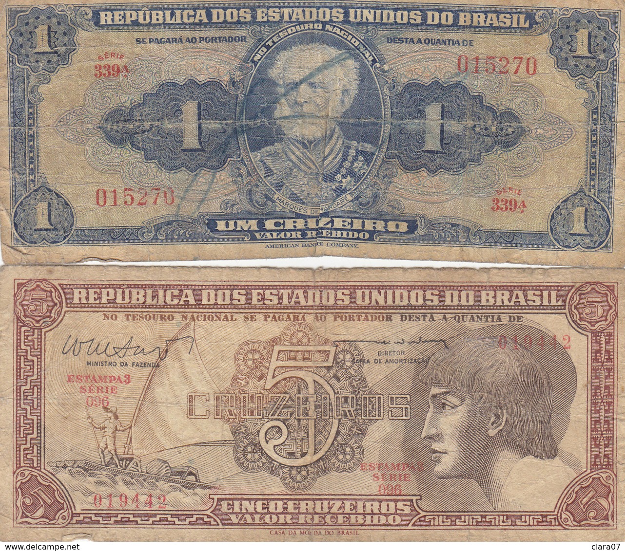 Lot de 24 Billets du Brésil Banco Central do BRASIL