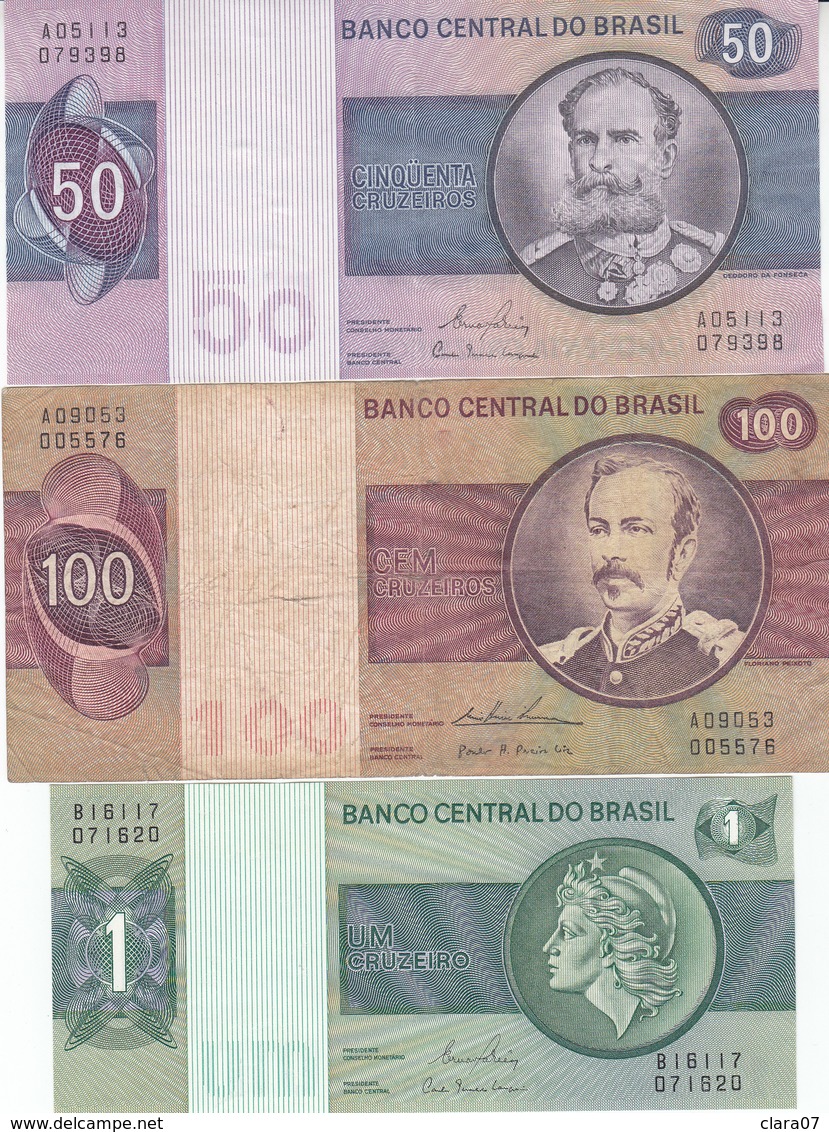 Lot de 24 Billets du Brésil Banco Central do BRASIL