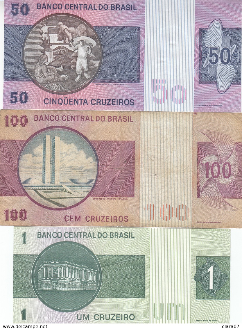 Lot de 24 Billets du Brésil Banco Central do BRASIL