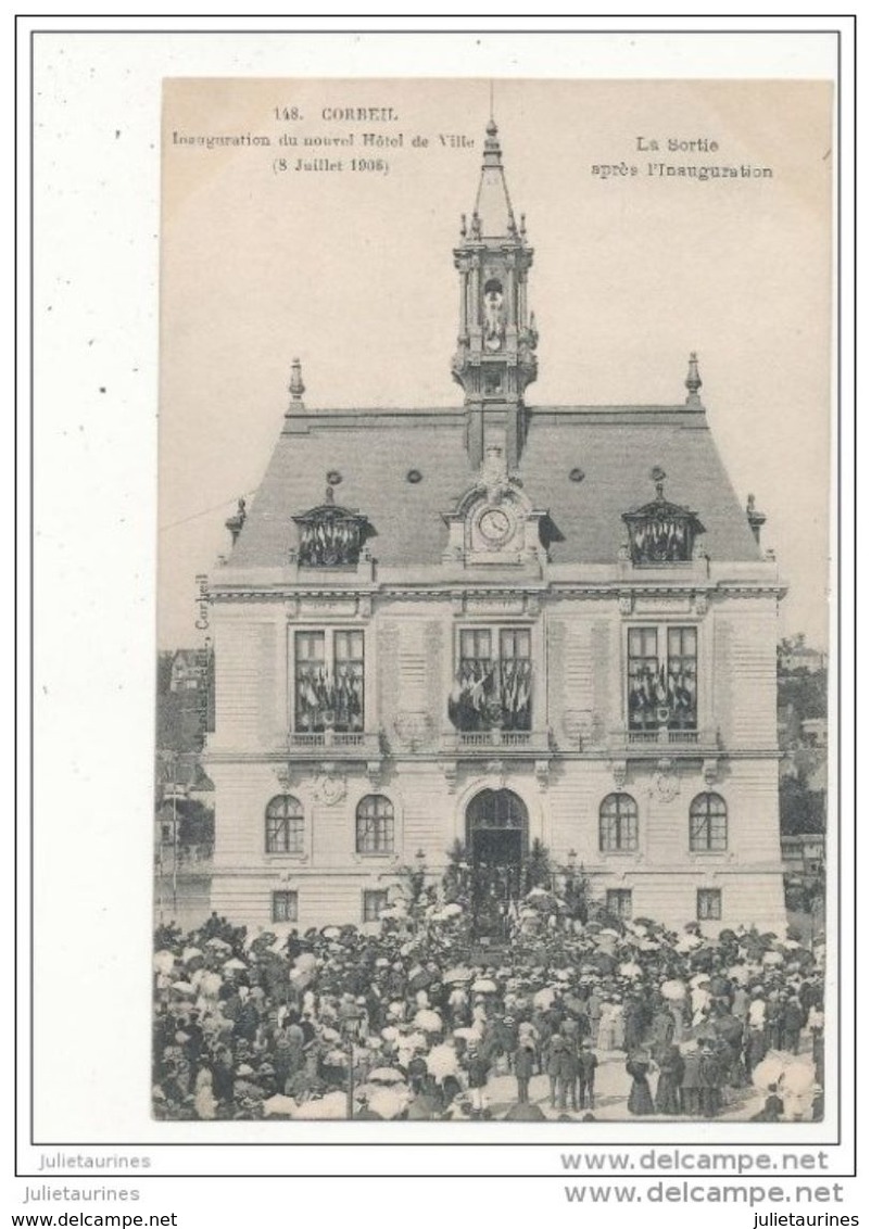 91 CORBEIL INAUGURATION DU NOUVEL HOTEL DE VILLE CPA BON ETAT - Corbeil Essonnes