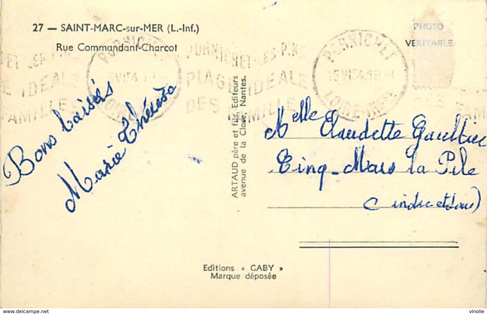 P-18. T Be : 515 : SAINT-MARC-SUR-MER. RUE COMMANDANT CHARCOT. TABAC. VENTE DE CARTES POSTALES - Sonstige & Ohne Zuordnung