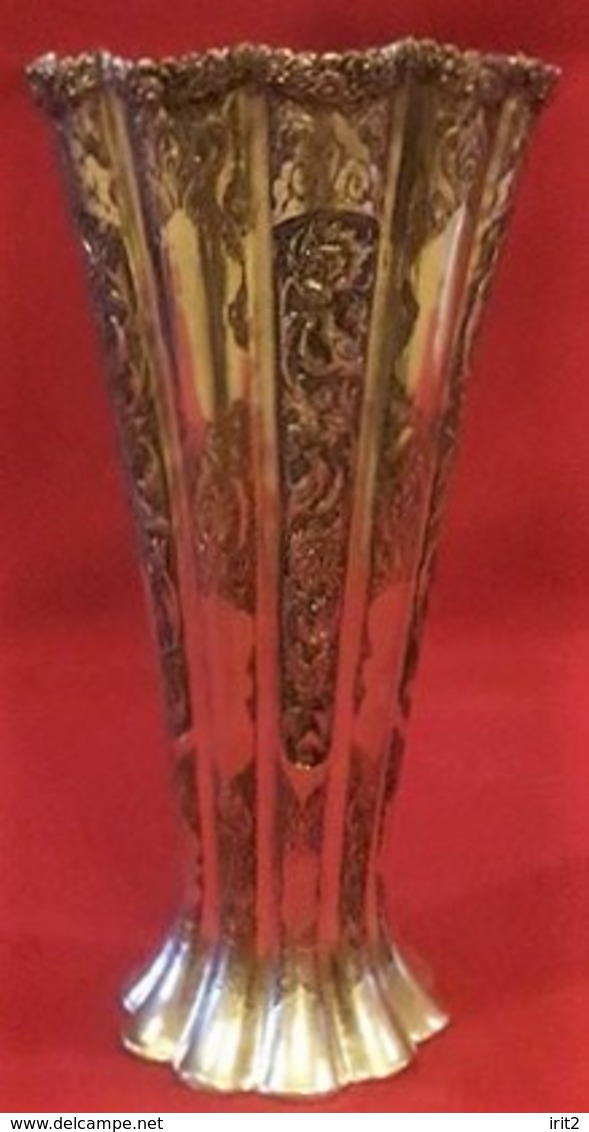 Periodo Della Dinastia Qajar Persia 1800-900 -Vaso In Argento ,incisioni Interamente A Mano - Zilverwerk