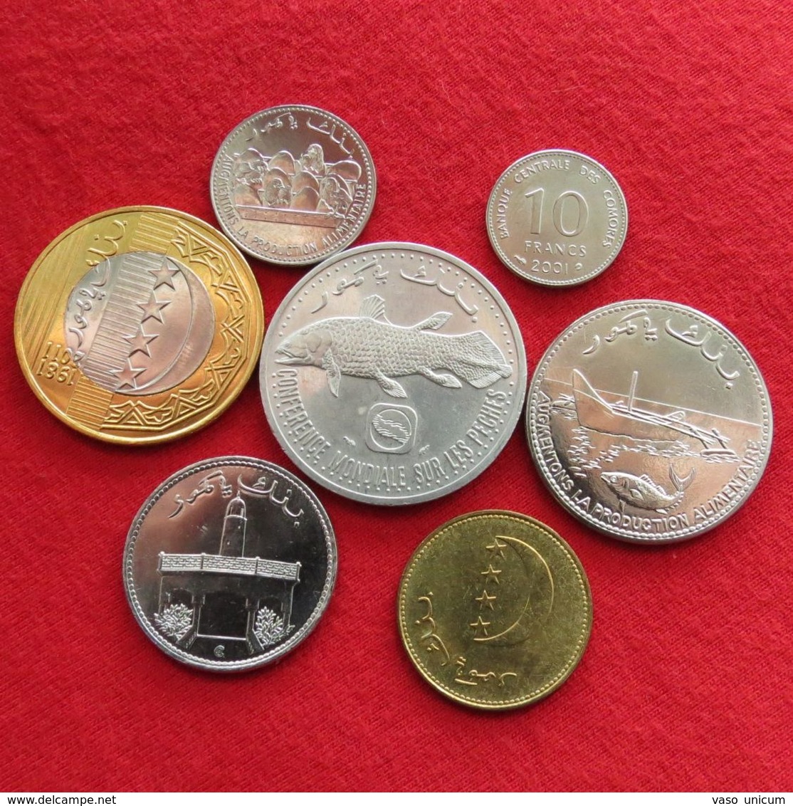 Comoros Set 5 10 10 25 50 100 250 Francs 1992 2001 2013  Comores UNC - Comores
