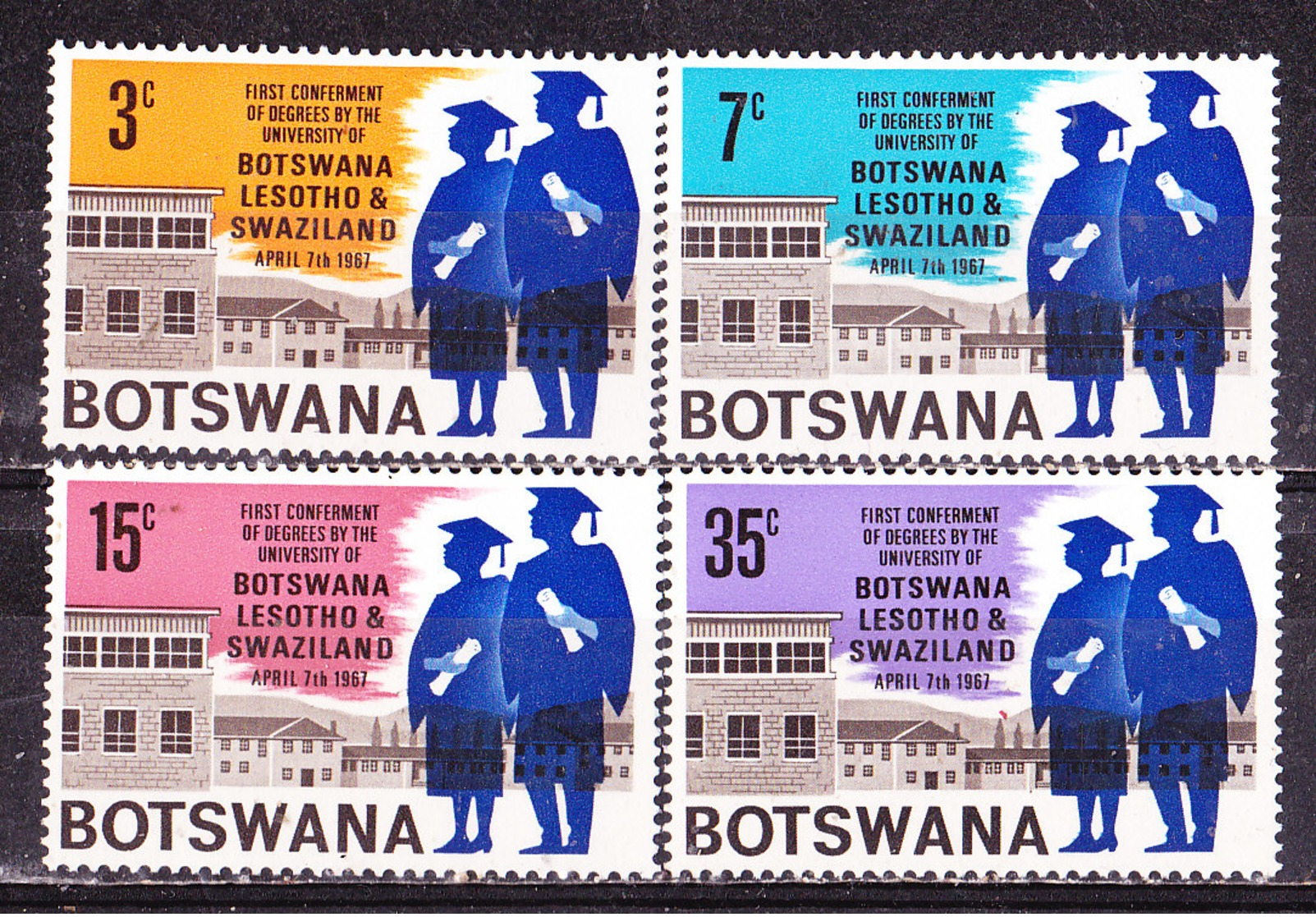 Botswana 1967-Università -Serie Completa Nuova MLLH - Botswana (1966-...)