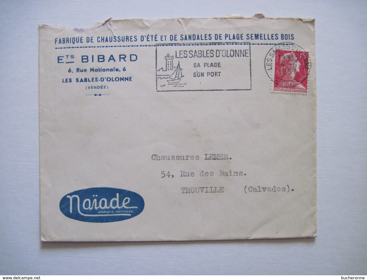 1957 Ets BIBARD Fabrique De Chaussures D'été Les Sables D'Olonne - 1921-1960: Période Moderne