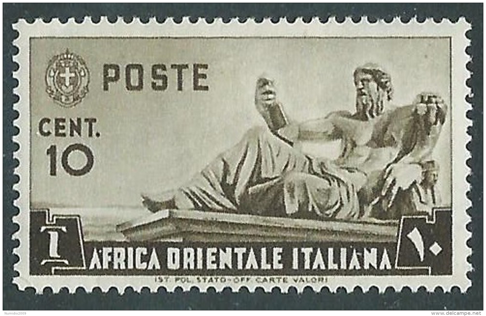 1938 AFRICA ORIENTALE ITALIANA SOGGETTI VARI 10 CENT MH * - I41-7 - Italian Eastern Africa