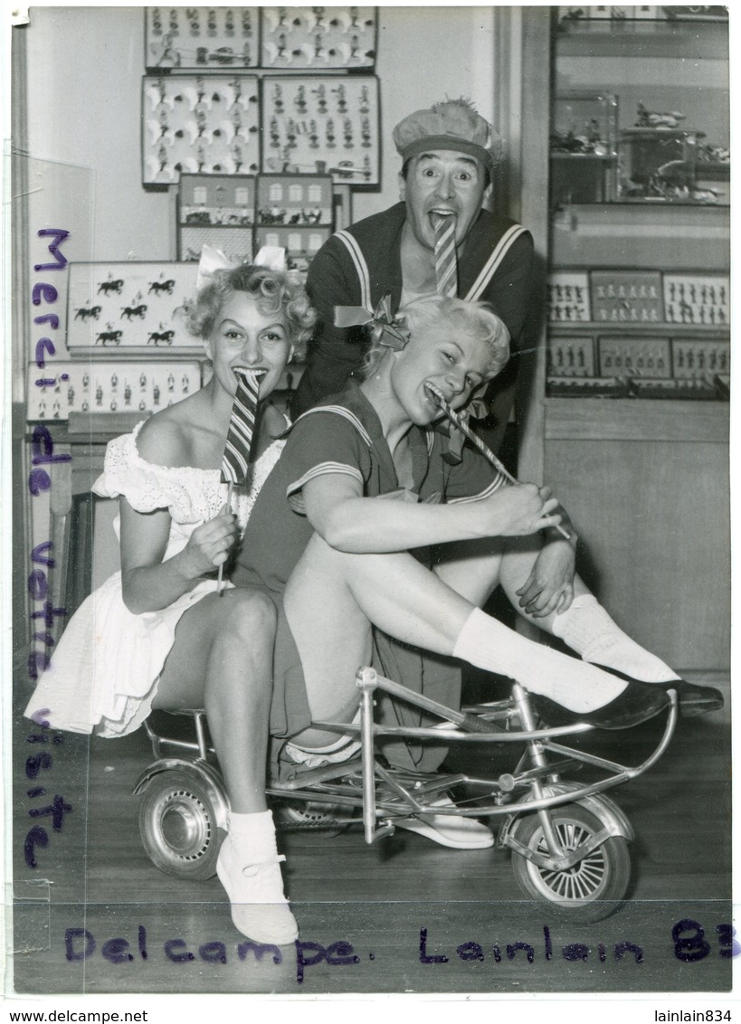 - Photo De Presse - Original - Gaby BRUYERE, Jacqueline PIERREUX, Jacques BODOIN, Immitateur,  07-01-1954,  TBE, Scans. - Célébrités