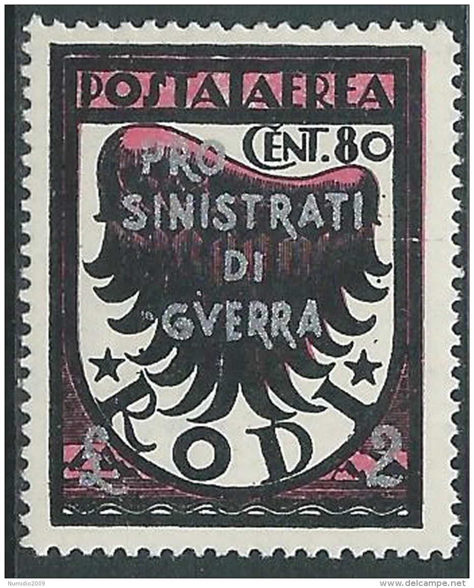 1944 OCCUPAZIONE TEDESCA EGEO POSTA AEREA 80 CENT + 2 LIRE MH * - I30-9 - Egeo (Occup. Tedesca)