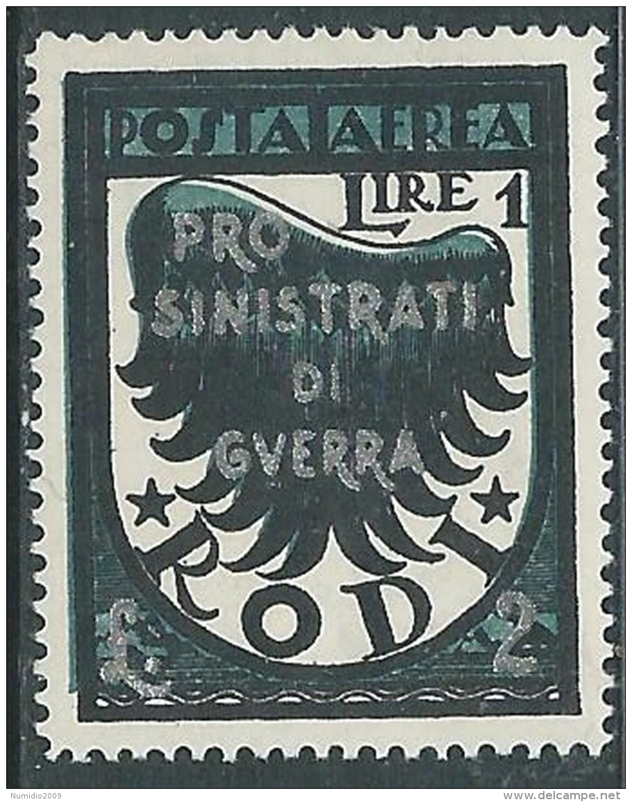 1944 OCCUPAZIONE TEDESCA EGEO POSTA AEREA 1 + 2 LIRE MH * - I30-8 - Egée (Occ. Allemande)