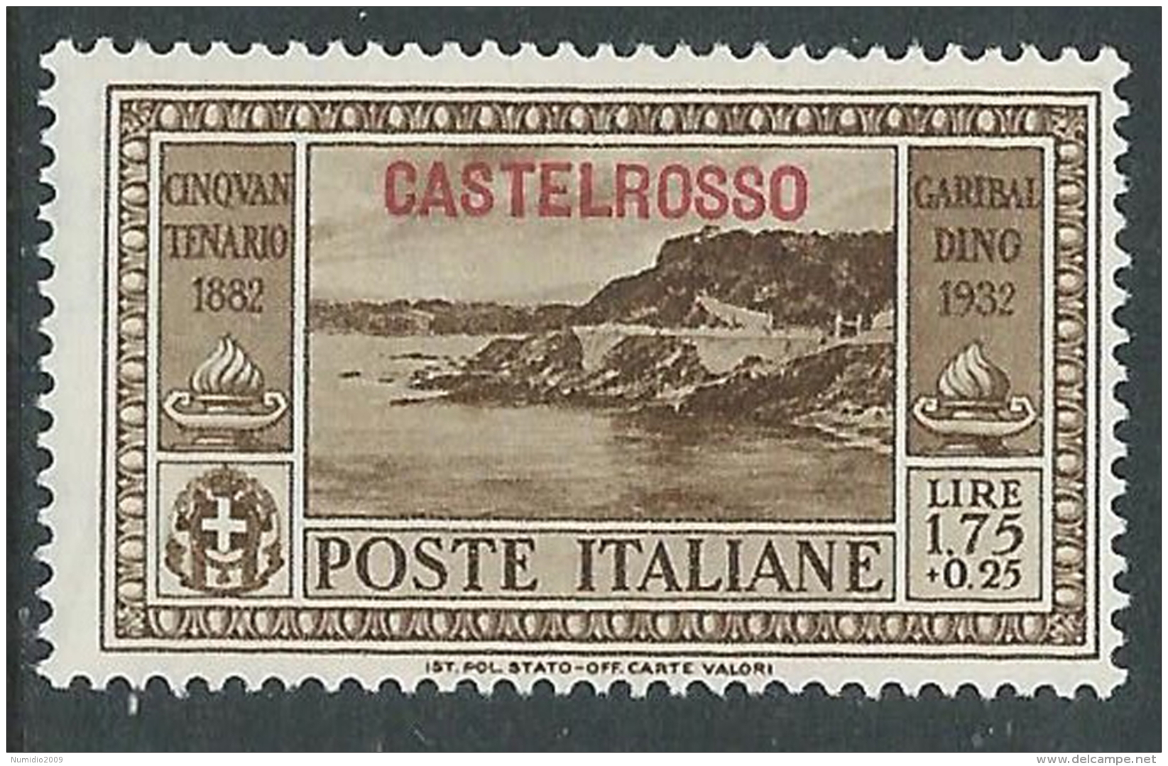 1932 CASTELROSSO GARIBALDI 1,75 LIRE MH * - I41-3 - Castelrosso