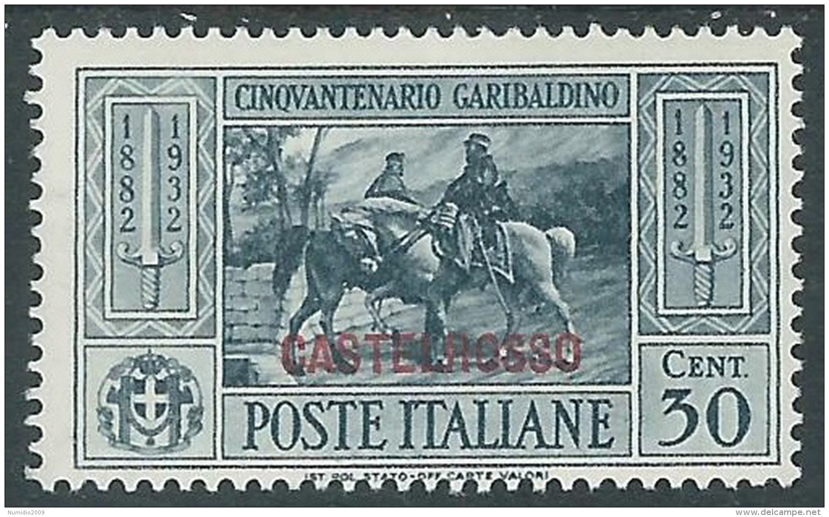 1932 CASTELROSSO GARIBALDI 30 CENT MH * - I41-3 - Castelrosso