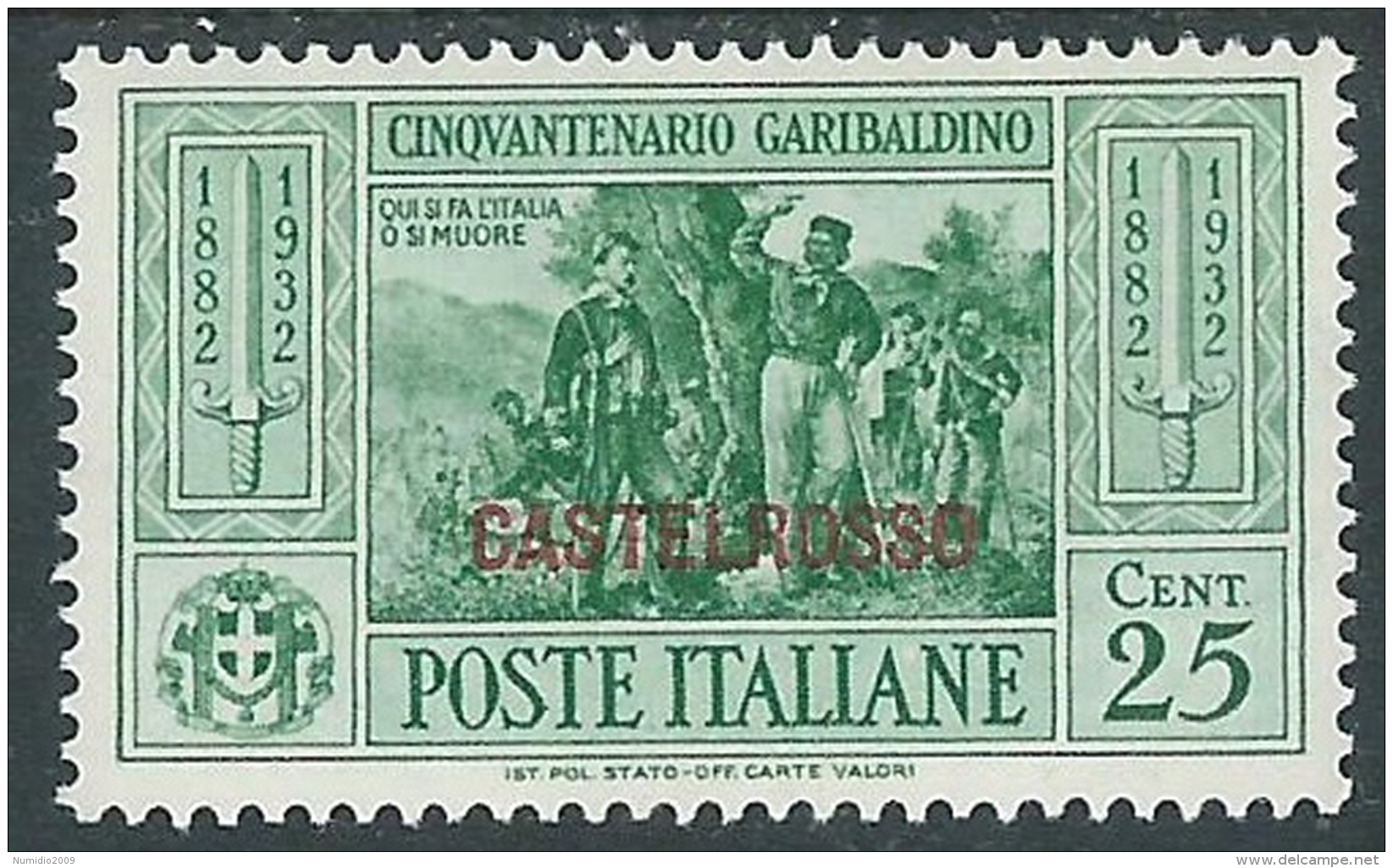 1932 CASTELROSSO GARIBALDI 25 CENT MH * - I41-3 - Castelrosso