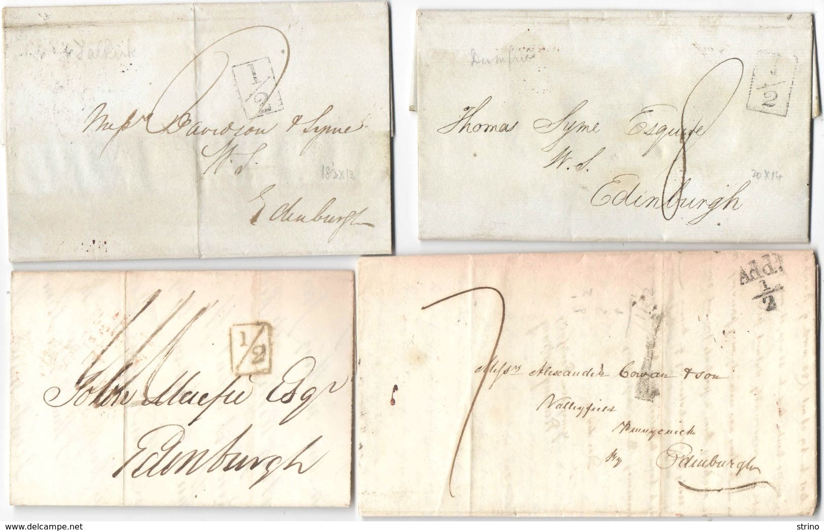 AR61) GREAT BRITAIN - Lot Of 7 Postal History Of Edinburgh - Prestamps - ...-1840 Vorläufer