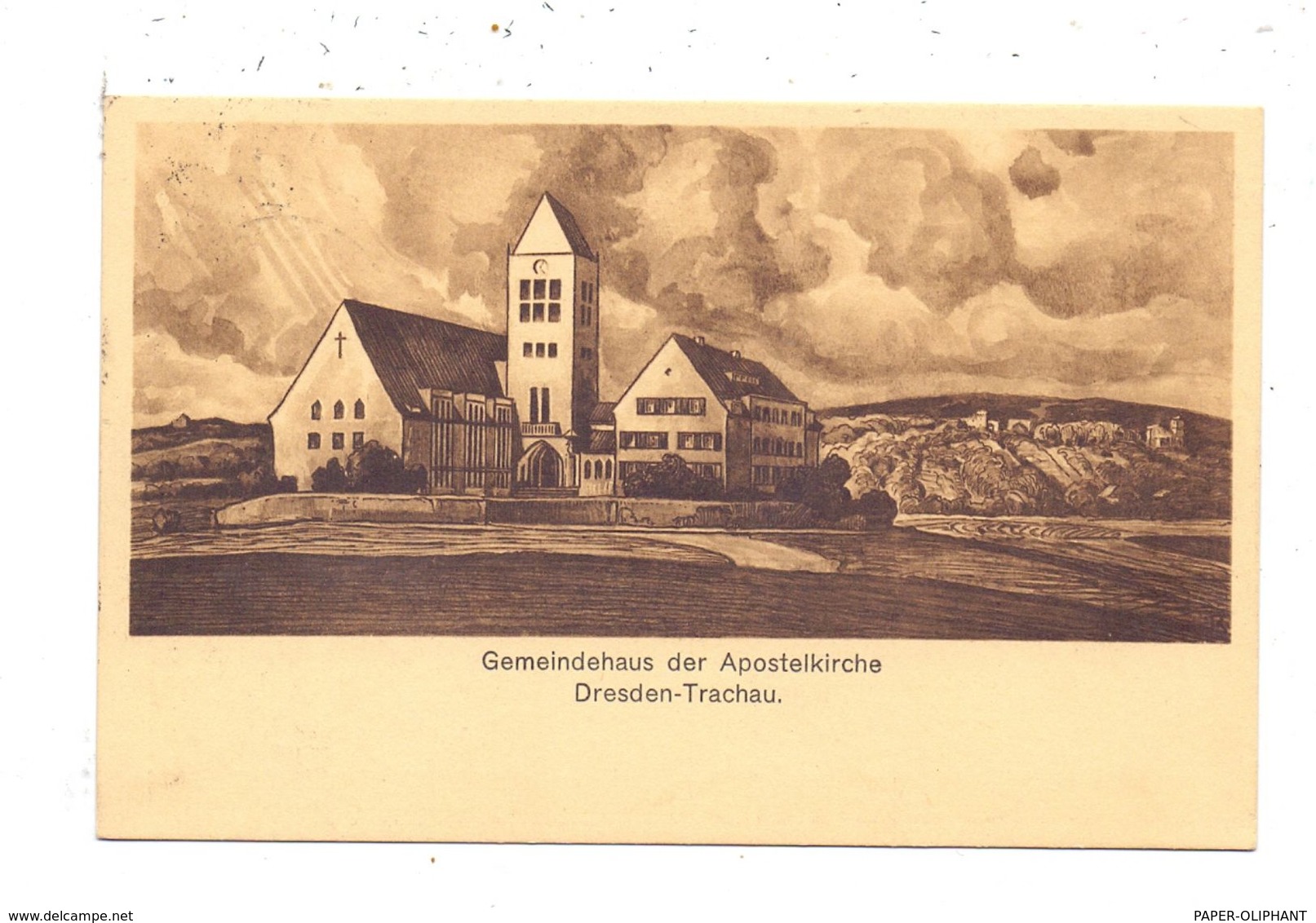 0-8000 DRESDEN - TRACHAU, Gemeindehaus Der Apostelkirche, 1928, Kirchbauverein - Dresden