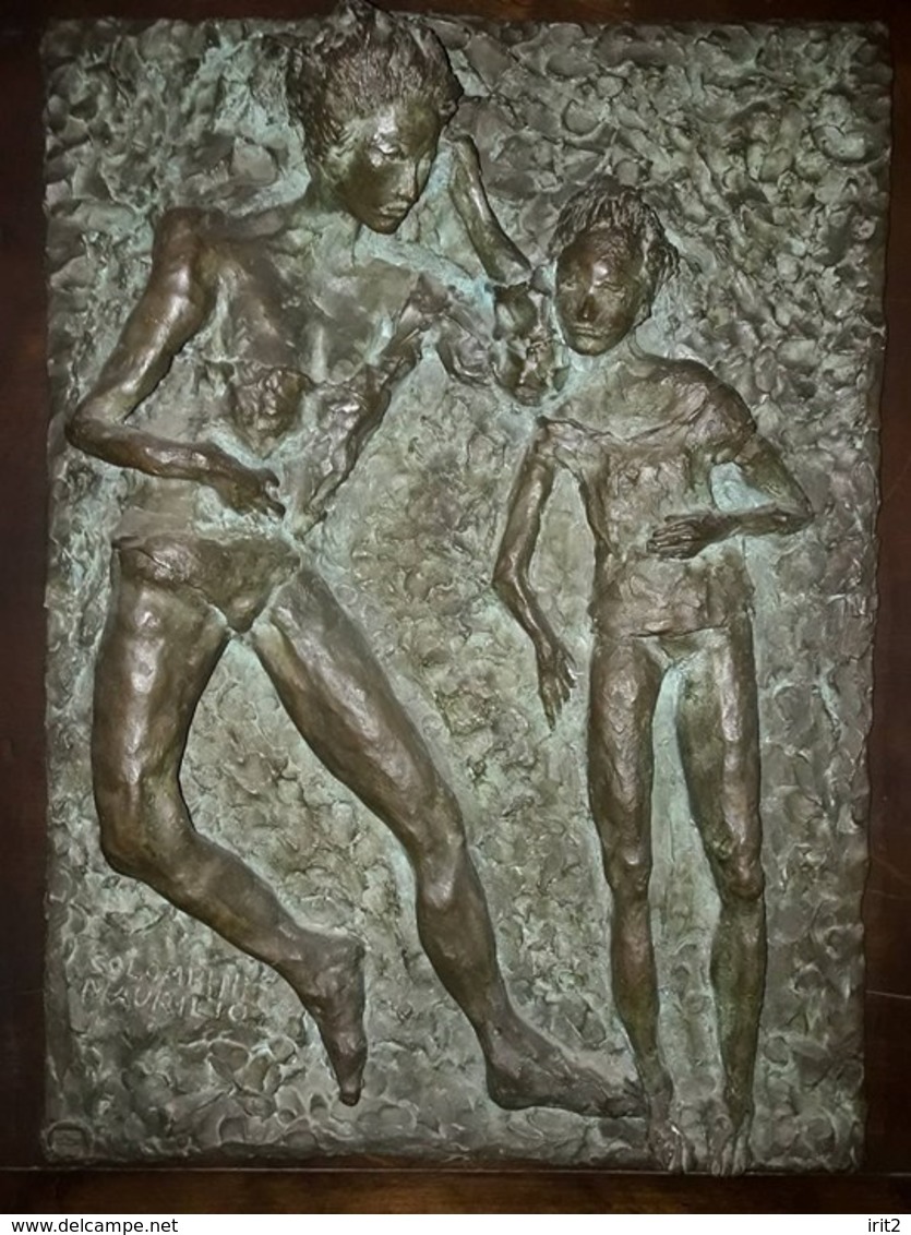 Scultura In Bassorilievo Fusione Del Bronzo E Argento (Maurilio Colombini - Piombino - Italia -1980) - Bronces