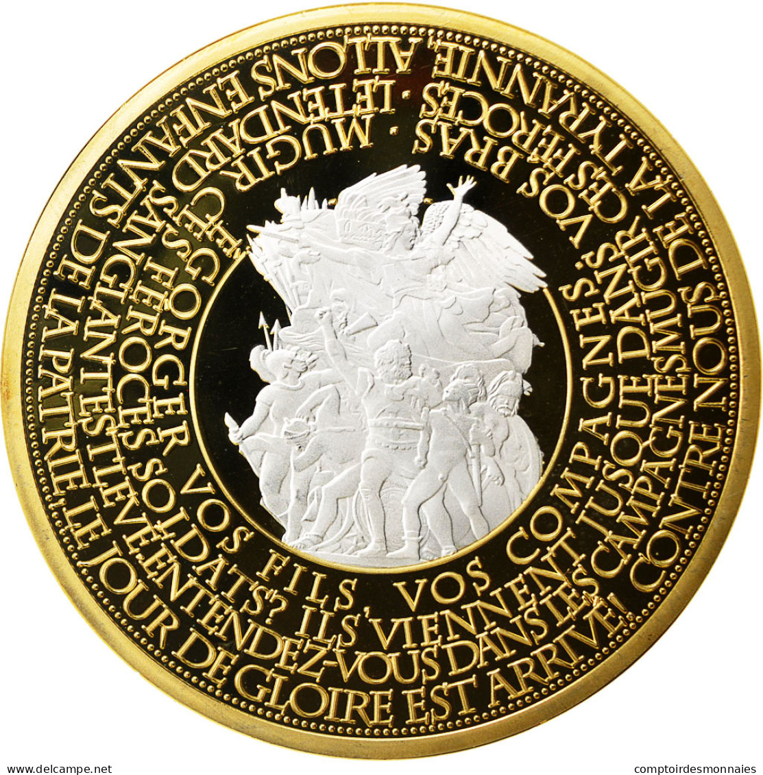 France, Médaille, Les Piliers De La République, Marianne, FDC, Copper Gilt - Other & Unclassified