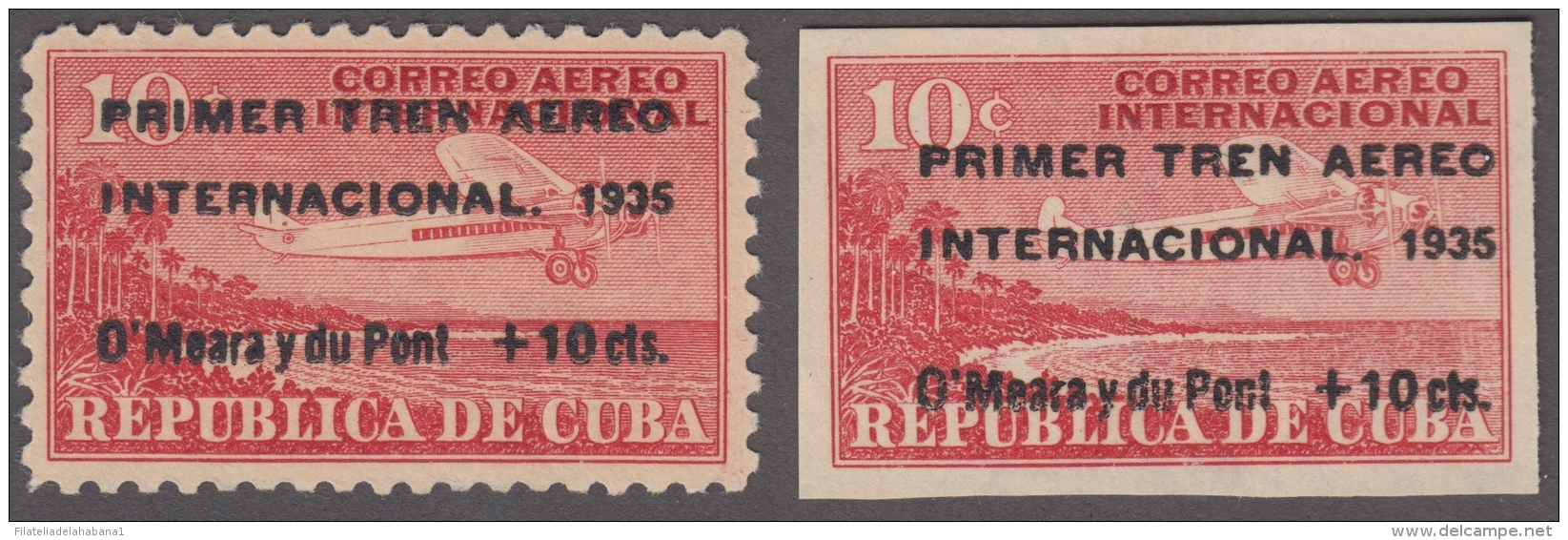 1935-61 CUBA REPUBLICA. 1939. Ed.276-276s. TREN AEREO, AIR TRAIN AVION AIRPLANE MH. - Nuovi