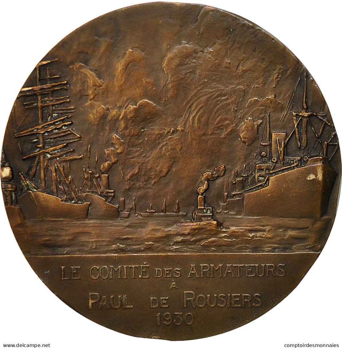 France, Médaille, Le Comité Des Armateurs De France, 1930, Benneteau, TTB+ - Other & Unclassified
