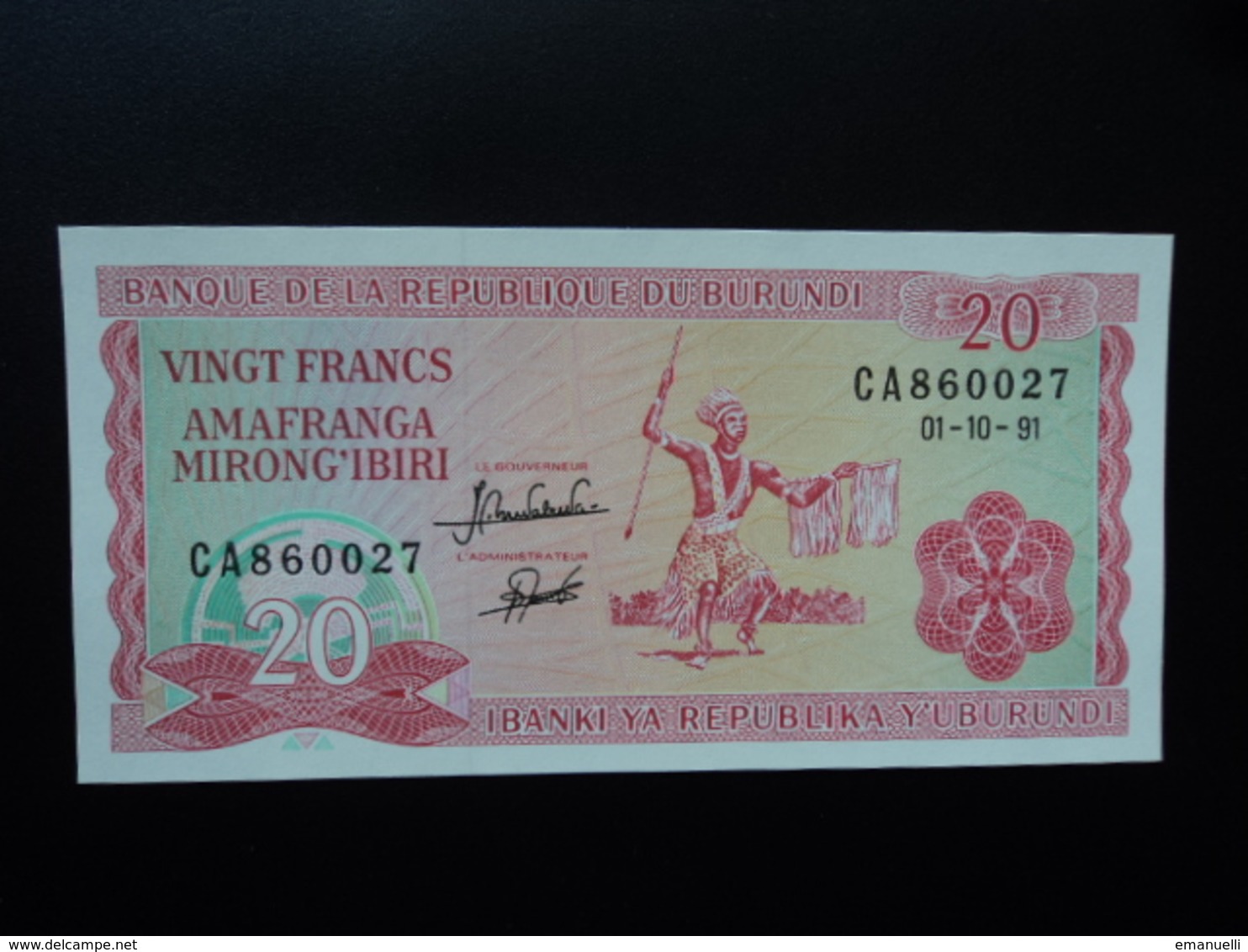 BURUNDI : 20 FRANCS 1.10.1991  P 27c   NEUF - Burundi