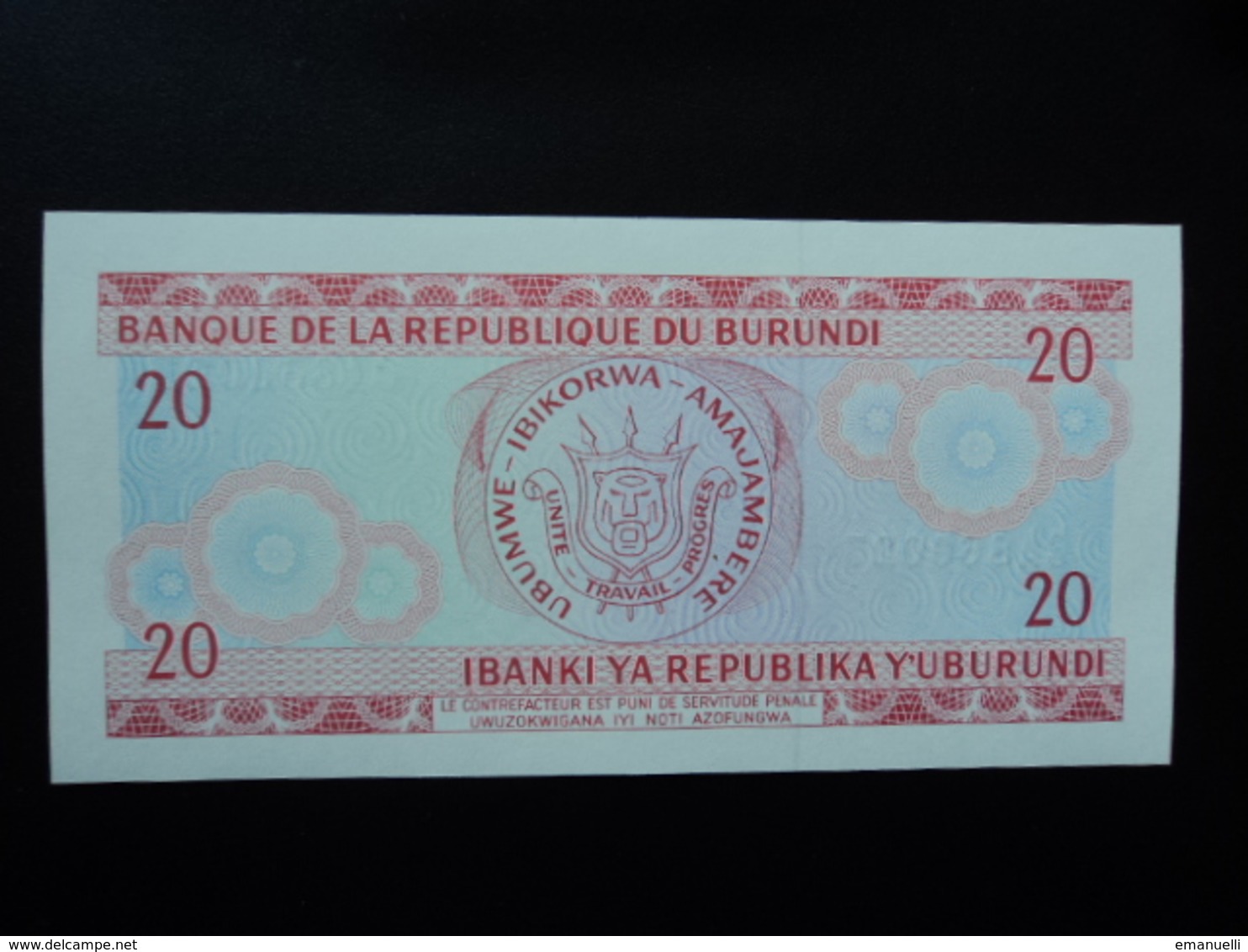 BURUNDI : 20 FRANCS 1.10.1991  P 27c   NEUF - Burundi