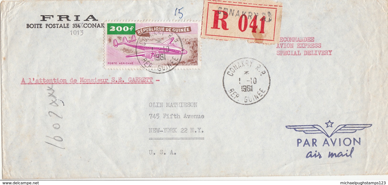 French Guinea / Airmail / U.S. - Autres & Non Classés