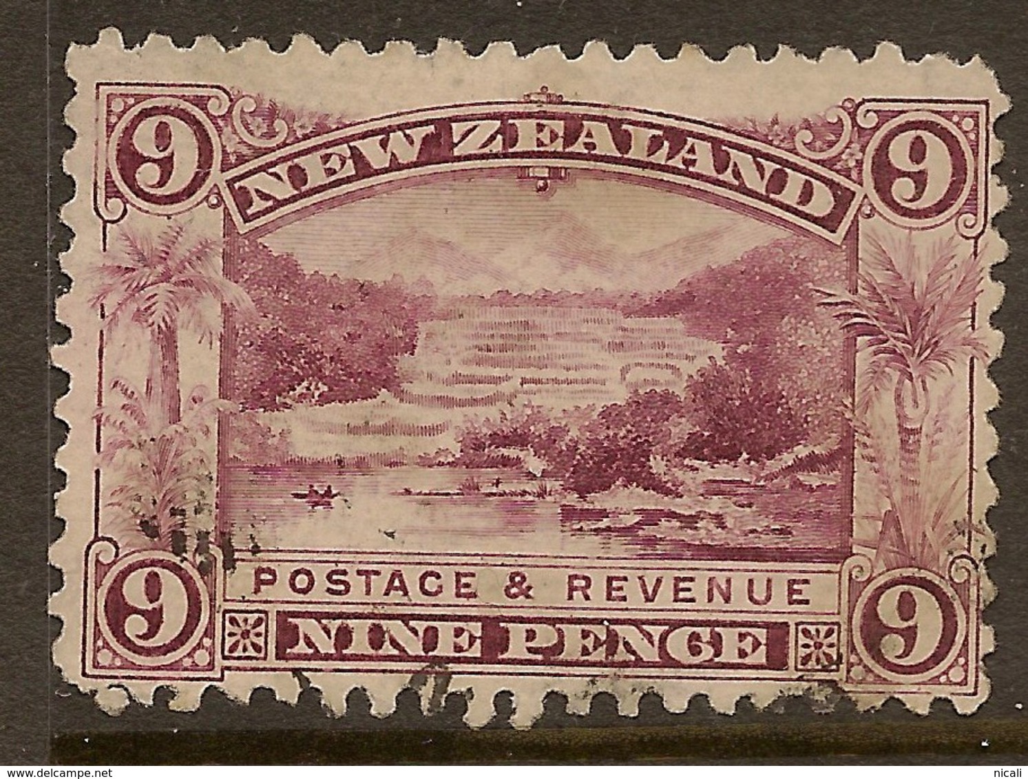 NZ 1898 9d Pink Terrace P11 SG 267a U #AHJ41 - Used Stamps