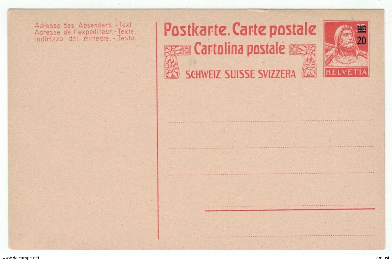 Suisse // Schweiz // Switzerland // Entiers Postaux // Entier Postal Neuf - Stamped Stationery