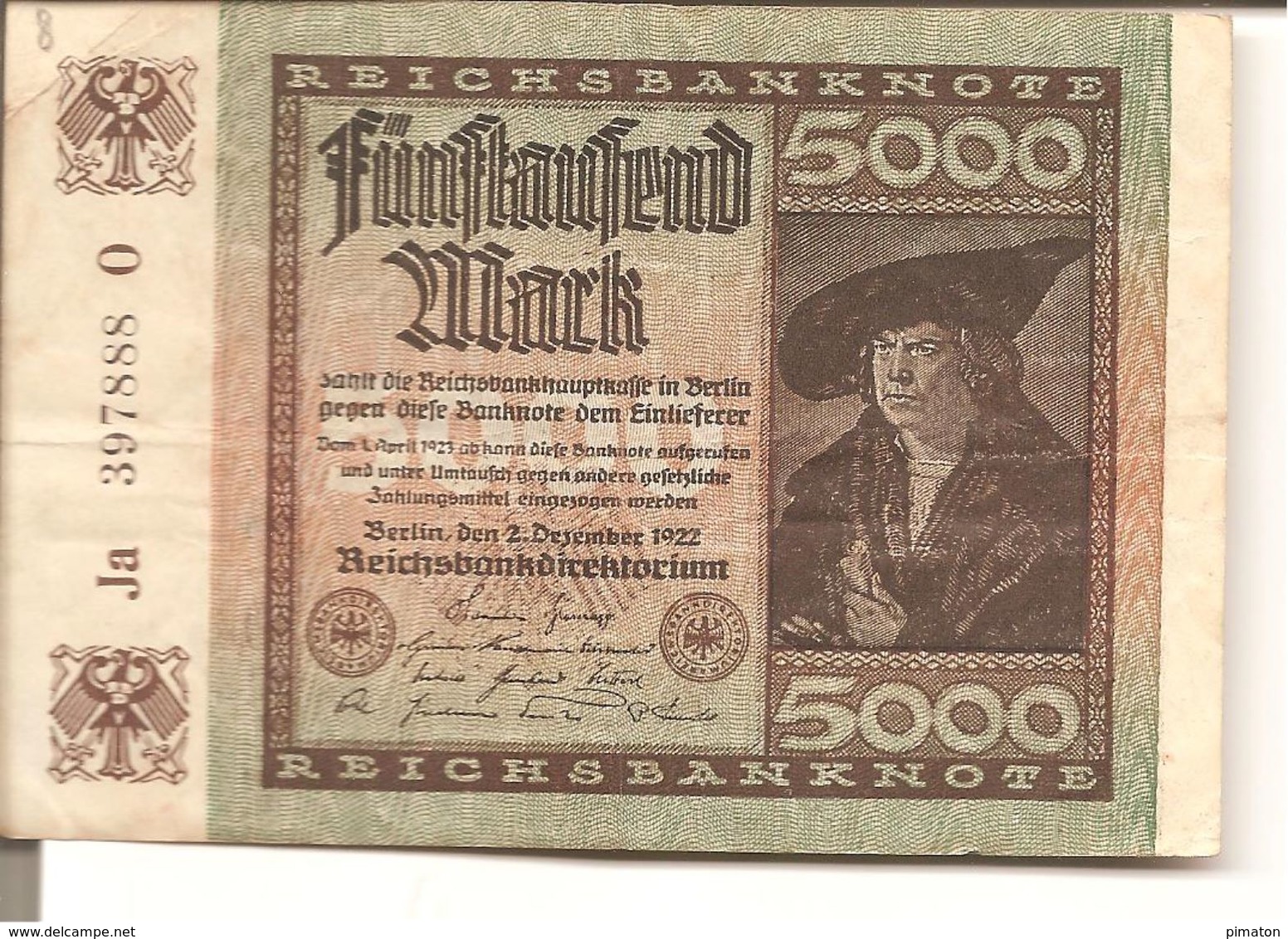 Billet De 5000 Mark ( 1922 ) - 5000 Mark