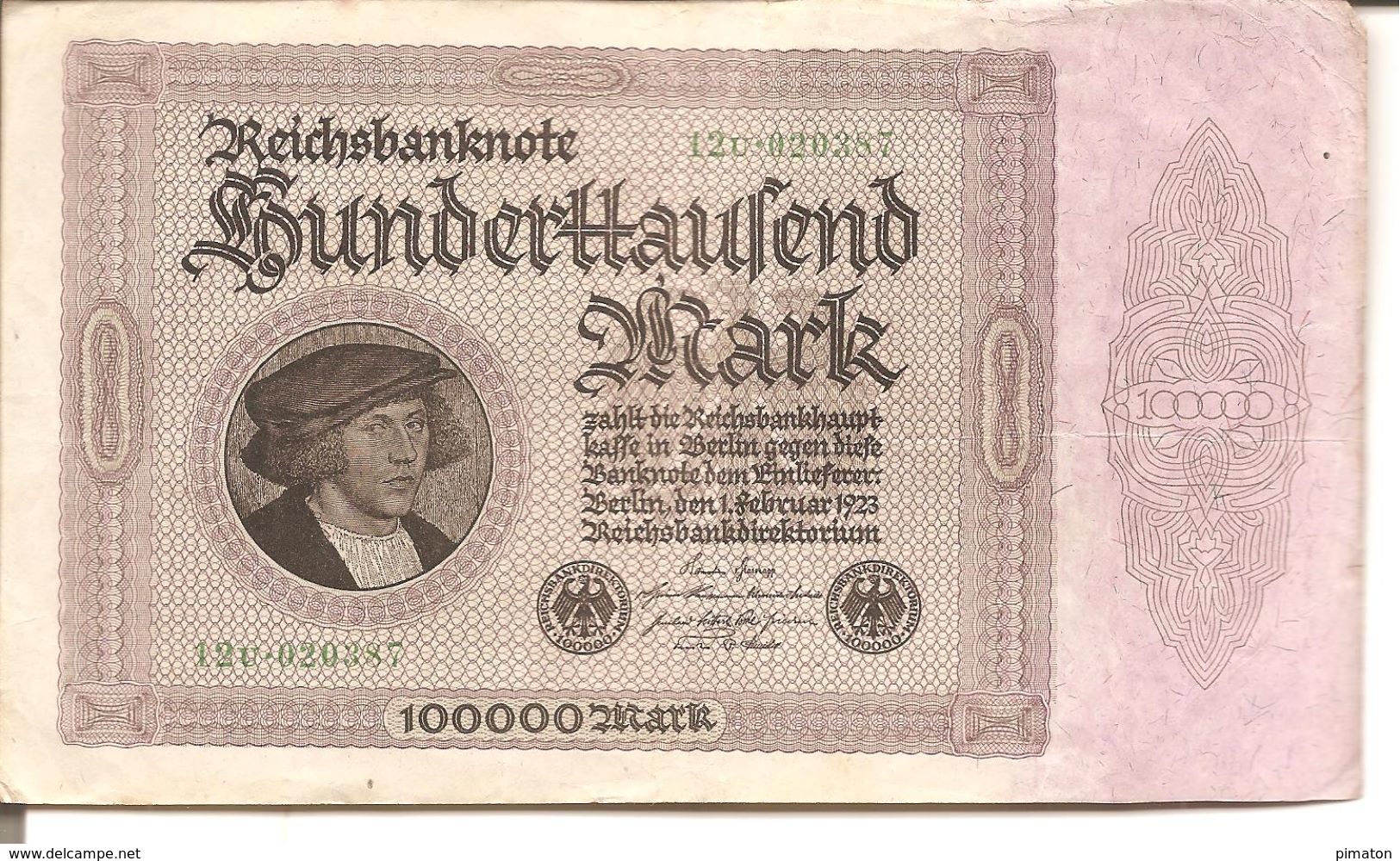 Billet De 100000 Mark  1923 - 100000 Mark