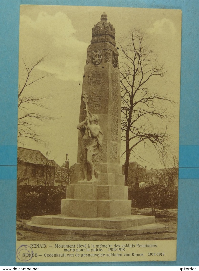 Ronse Gedenkzuil Van De Gesneuvelde Soldaten Van Ronse 1914-1918 - Renaix - Ronse