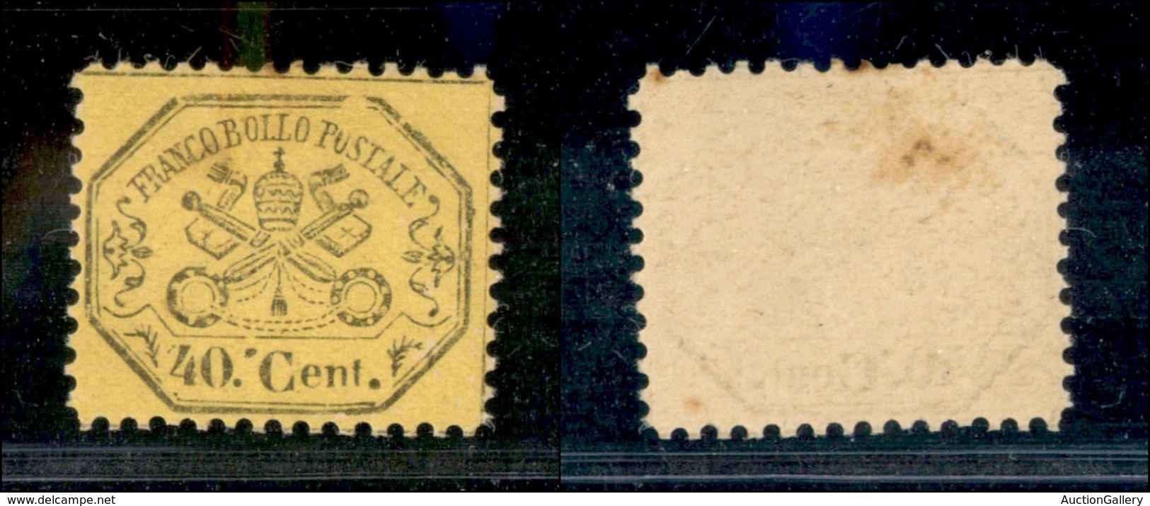 0056 ANTICHI STATI - PONTIFICIO - 1868 - 40 Cent Giallo (29b) - Gomma Integra - Piccoli Punti Gialli (700) - Other & Unclassified