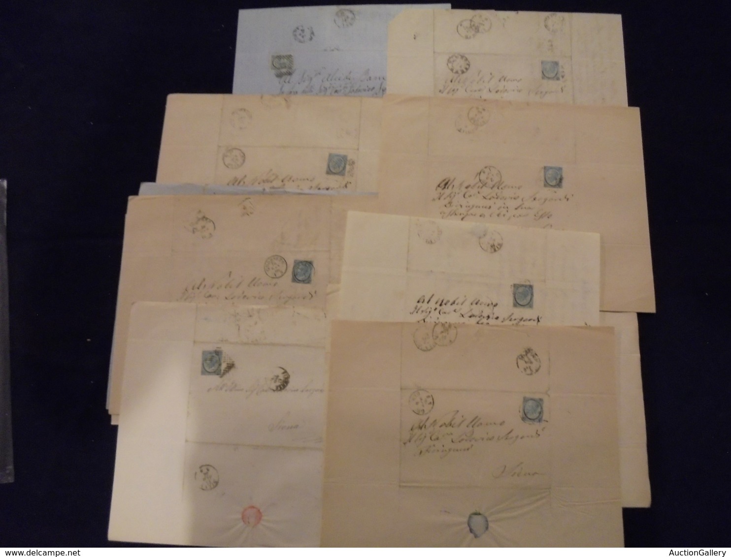 0852 LOTTI E COLLEZIONI - REGNO - 1865/1867 - Lotto Di Quindici Lettere Col 15 Cent Su 20 Per Siena - Archivio Sergardi - Otros & Sin Clasificación