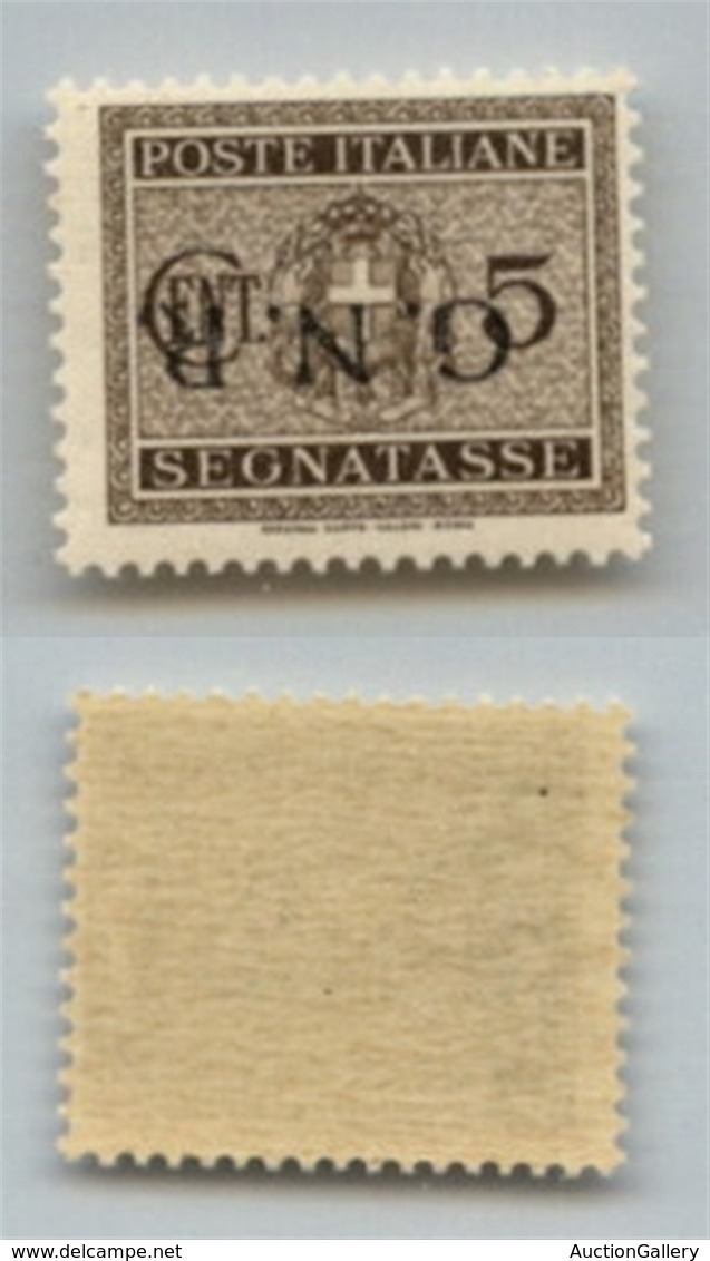 1438 GNR VERONA - 1944 - GNR Verona - 5 Cent (47a - Segnatasse) Con Soprastampa Capovolta - Gomma Integra (280) - Altri & Non Classificati