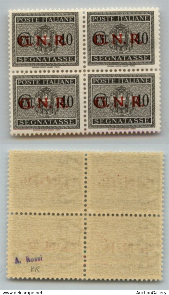 1463 GNR VERONA - 1944 - GNR Verona - 40 Cent (52 - Segnatasse) In Quartina - Gomma Integra (500+) - Altri & Non Classificati