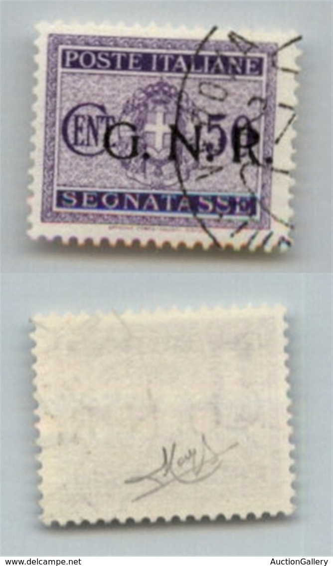 1473 GNR VERONA - 1944 - GNR Verona - 50 Cent (53 - Segnatasse) - Verona (Titolare) - Raybaudi (500) - Altri & Non Classificati