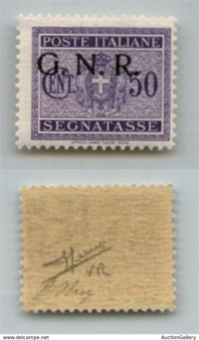 1474 GNR VERONA - 1944 - GNR Verona - 50 Cent (53da - Segnatasse) Con Soprastampa In Alto A Sinistra - Gomma Integra - O - Altri & Non Classificati