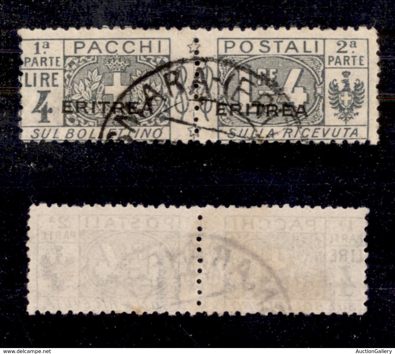 2261 COLONIE - ERITREA - 1917/1924 – 4 Lire Pacchi Postali Soprastampato (17) – Usato (30) - Altri & Non Classificati