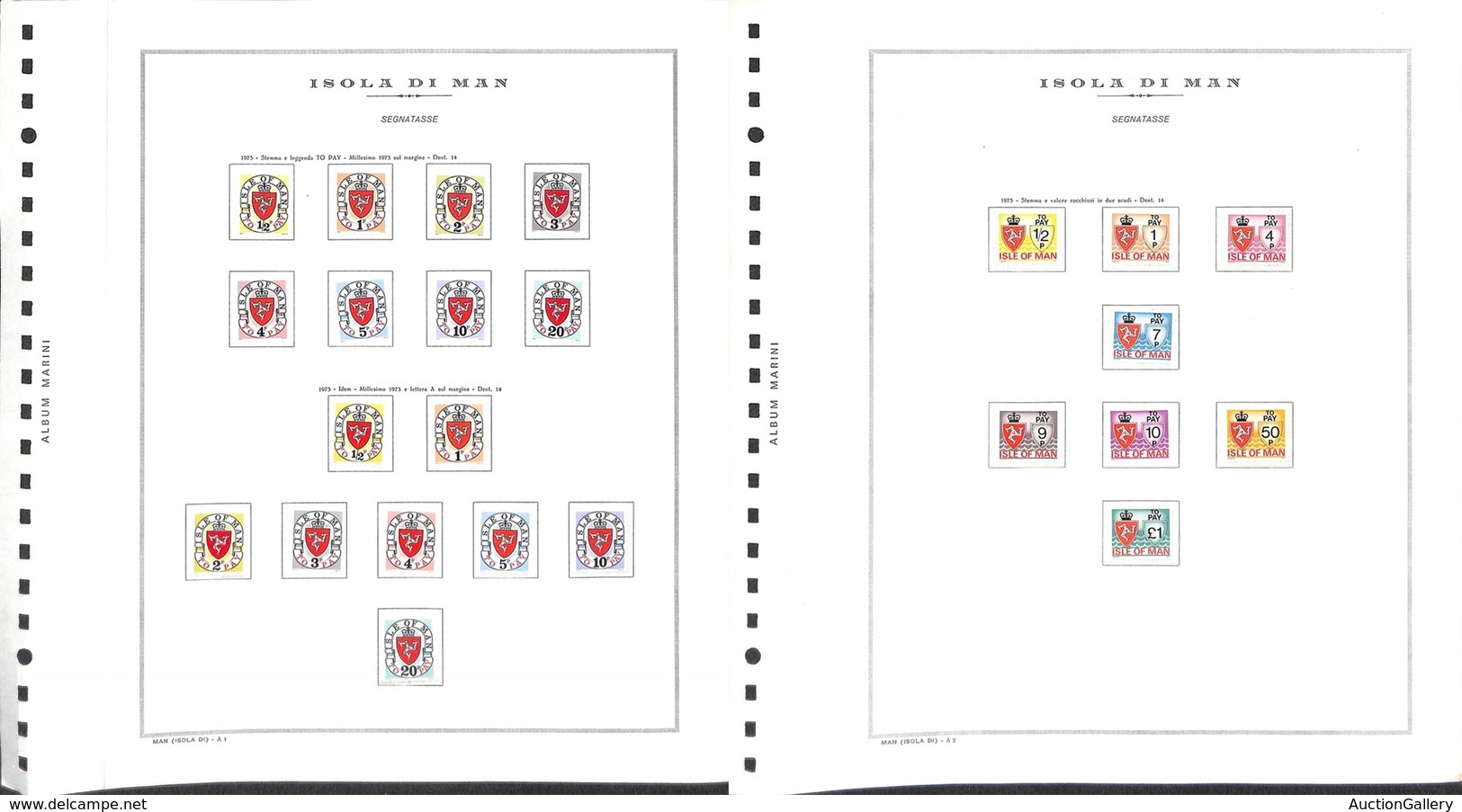 2410 GRAN BRETAGNA - ISLE OF MAN – 1973/1992 – Segnatasse (unif.1/33) – Tutti I Valori Emessi Nel Periodo – Gomma Integr - Altri & Non Classificati