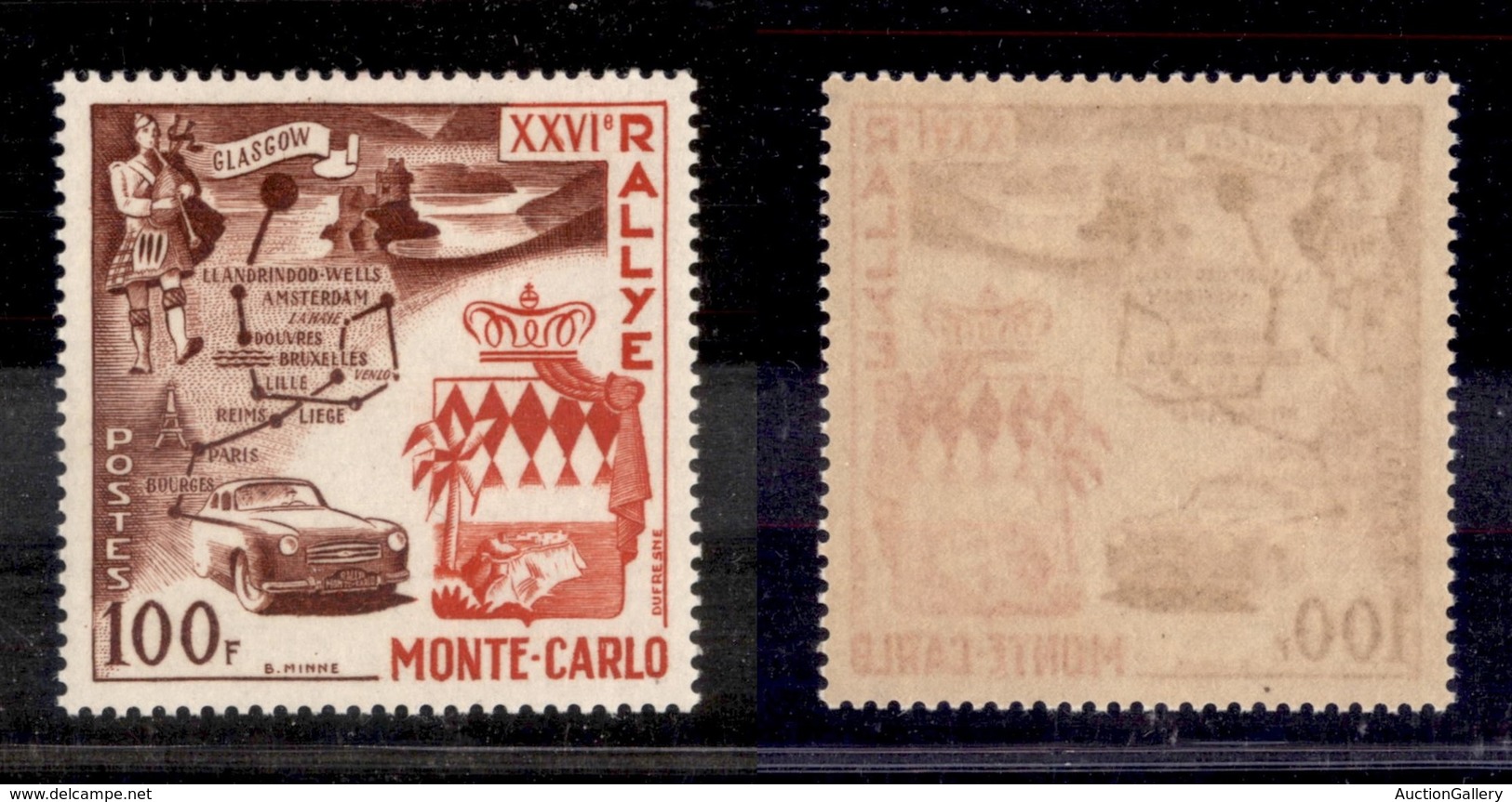 2458 MONACO - 1956 – 26° Rallye Montecarlo (unif.441) – Gomma Integra (35) - Altri & Non Classificati