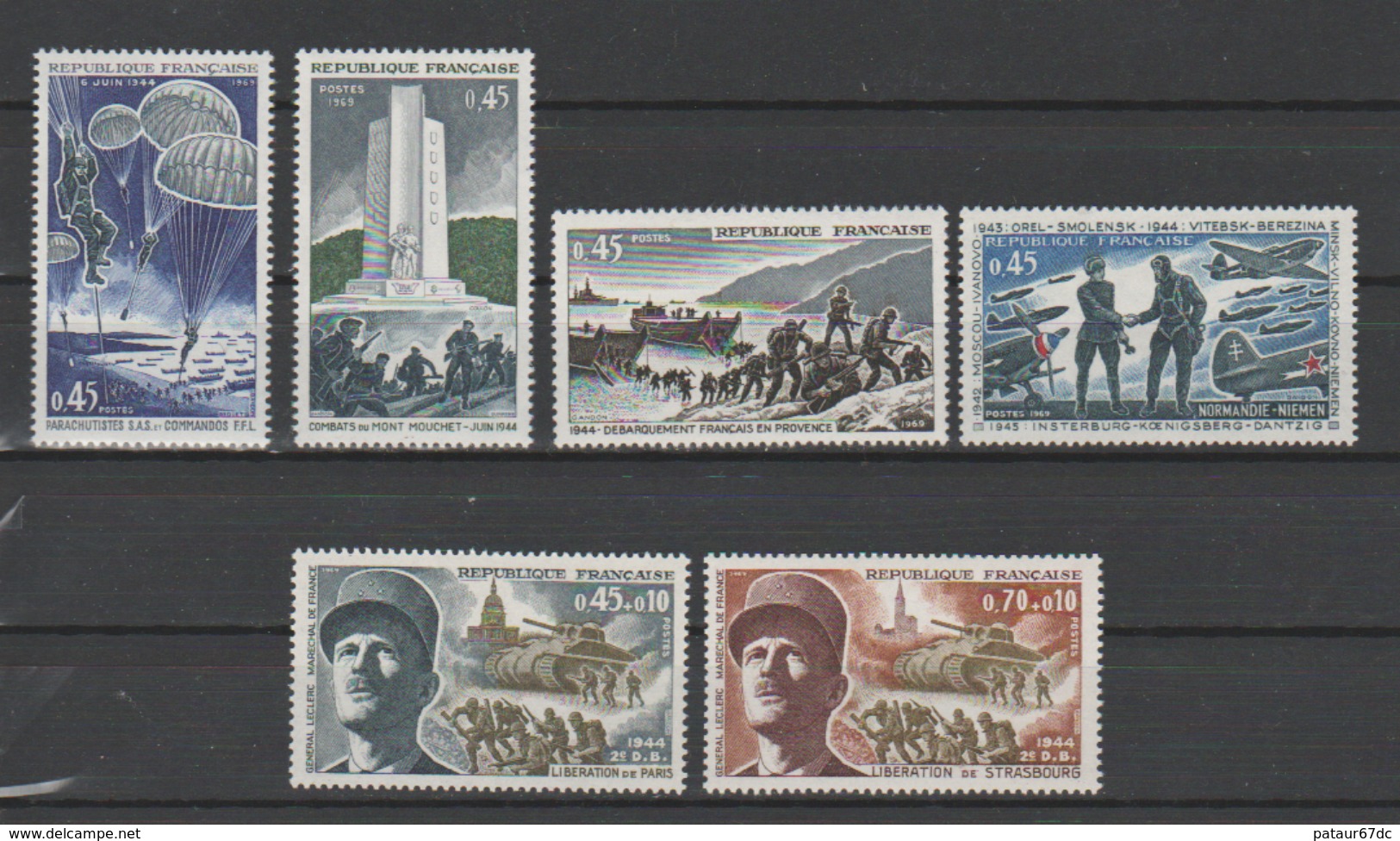 FRANCE / 1969 / Y&T N° 1603/1608 ** : 25ème Anniversaire De La Libération (6 TP) - Gomme D'origine Intacte - Nuovi