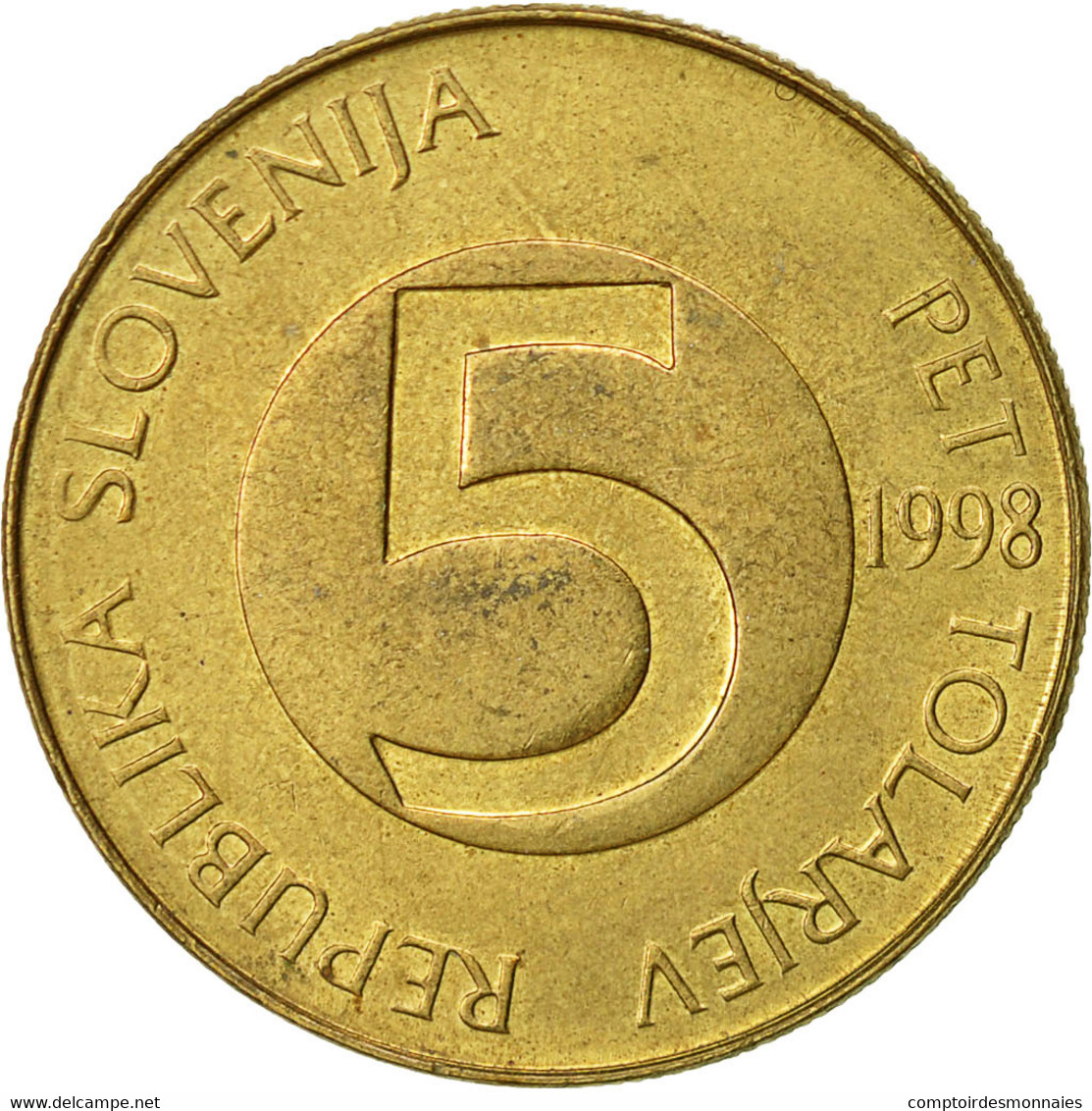 Slovénie, 5 Tolarjev, 1998, TTB, Nickel-brass, KM:6 - Slovénie