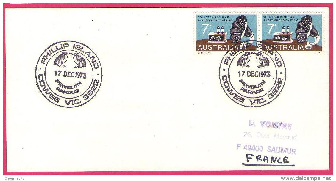 Document 012, Antarctique AAT Enveloppe Année 1973 Philipp Island - Lettres & Documents