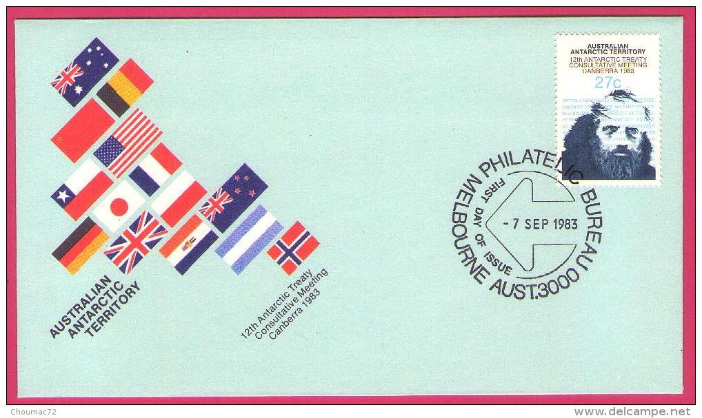 Document 024, Antarctique AAT Enveloppe Année 1983 Philatelic Bureau Melbourne - Lettres & Documents