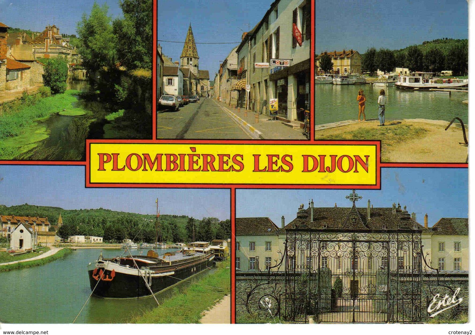 21 Plombières Les Dijon L'Ouche Rue De Velars Canal VOIR ZOOM Péniche Nommée Henny Caserne CRS 40 Tabac LOTO En 1991 - Dijon