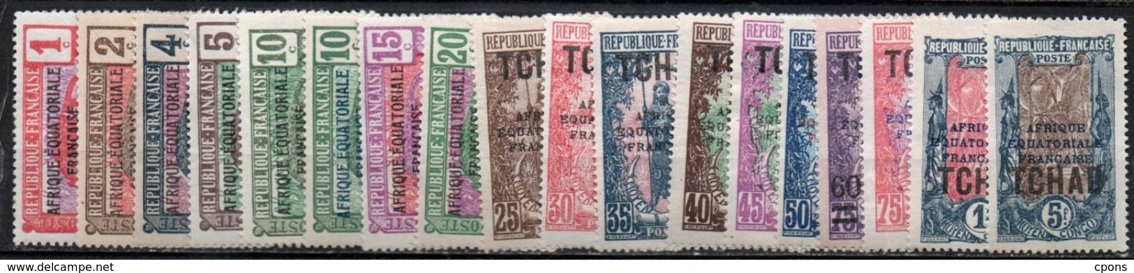 Tchad  19/34,36,23a Surcharge Bleu  */** - Neufs