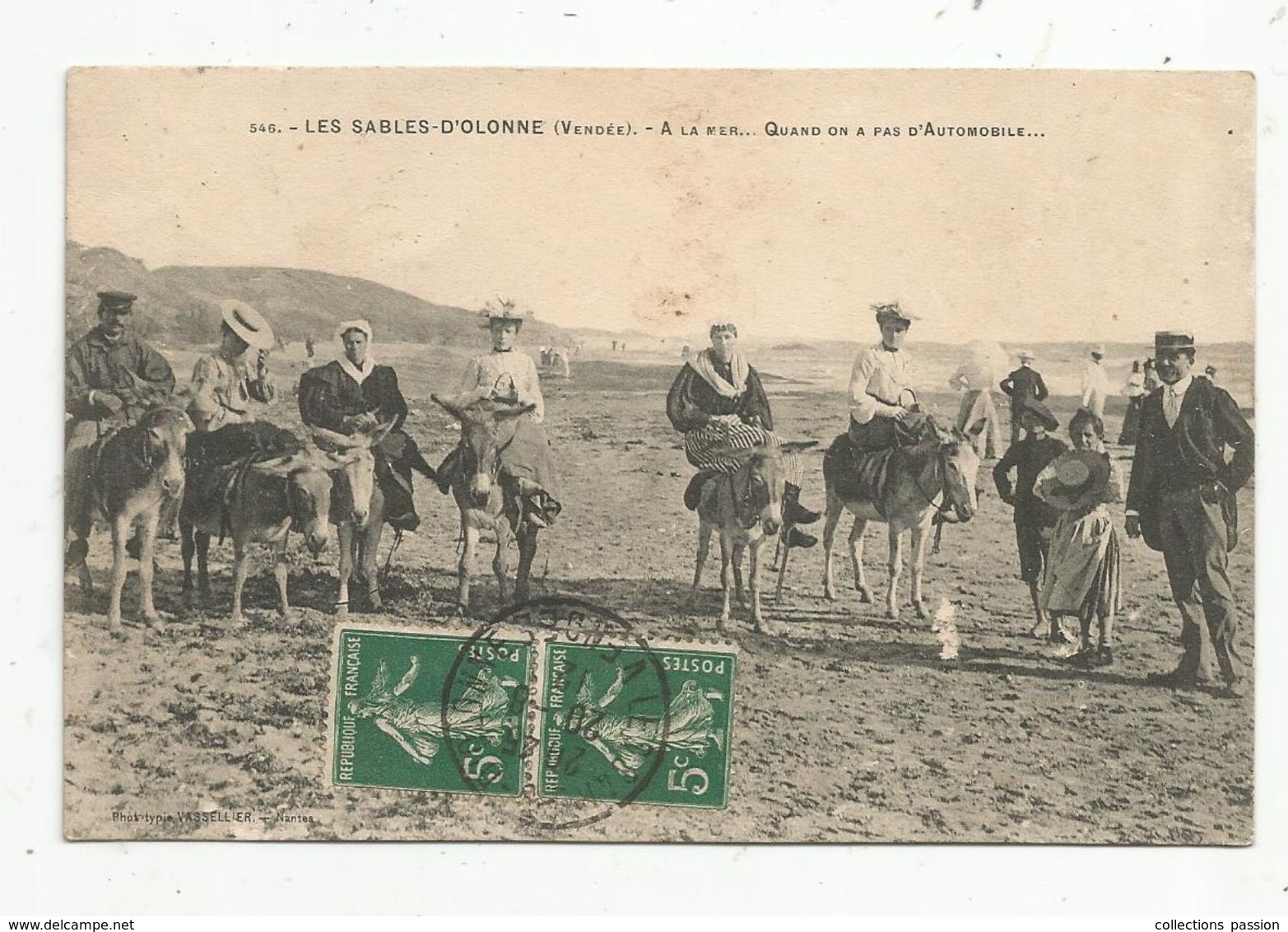 Cp, 85 , LES SABLES D'OLONNE , à La Mer... Quand On A Pas D'automobile... , Voyagée 1912 - Sables D'Olonne