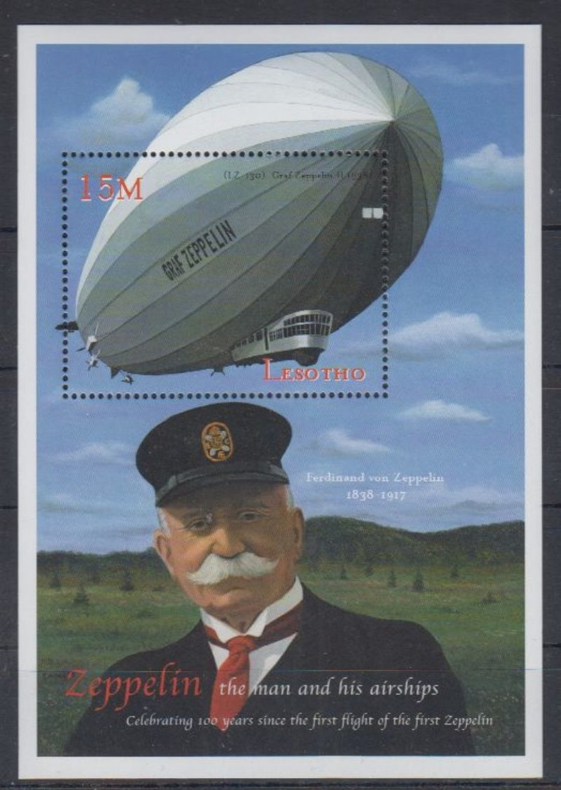 D05. Lesotho - MNH - Transport - Zeppelins - Zeppelins