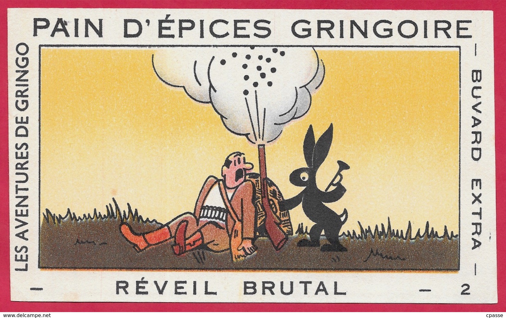 BUVARD (Lot De 3) "REVEIL BRUTAL" 2, 3 Et 4 Du Pain D'Epices GRINGOIRE (45 Pithiviers) * Humour Hélicoptère Chasse - Pain D'épices