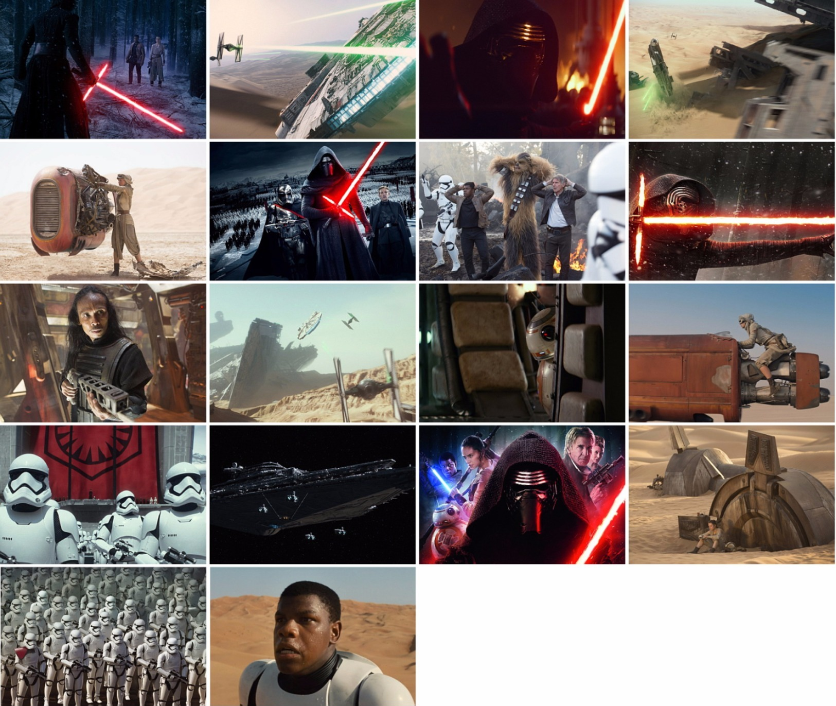 18 Postcards Of  Star Wars The Force Awakens  Sci-fi Moive Film ,  Postkarte Carte Postale - Affiches Sur Carte